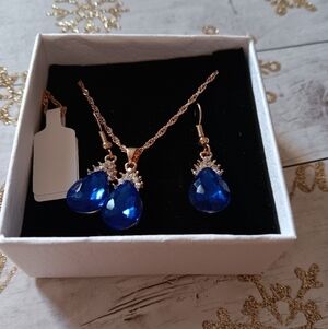 Necklace set blue Rhinestone